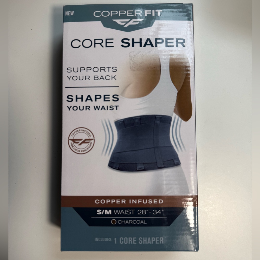 Copper-Infused Waist Support - Charcoal (S/M) new in box